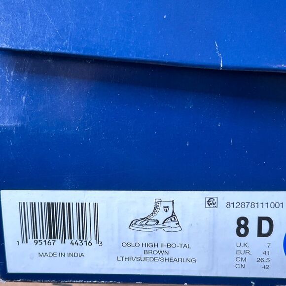 Polo Ralph Lauren Oslo High II Boot Leather Suede Shearling Brown Mens US 8D NWB - Picture 11 of 12